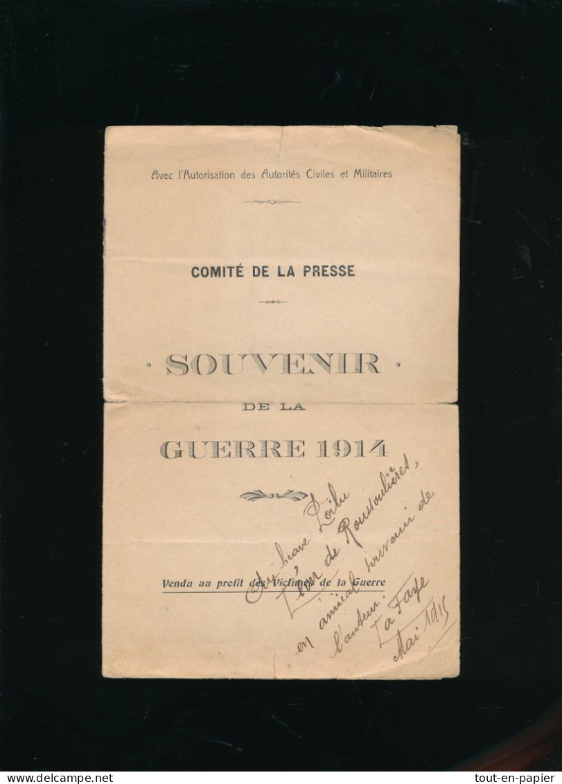 Feuiller 2 Poèmes Avec Signature  Jean La Faye Pour Leon De Roussoulières Souvenir De La Guerre 1914 - 1914-18