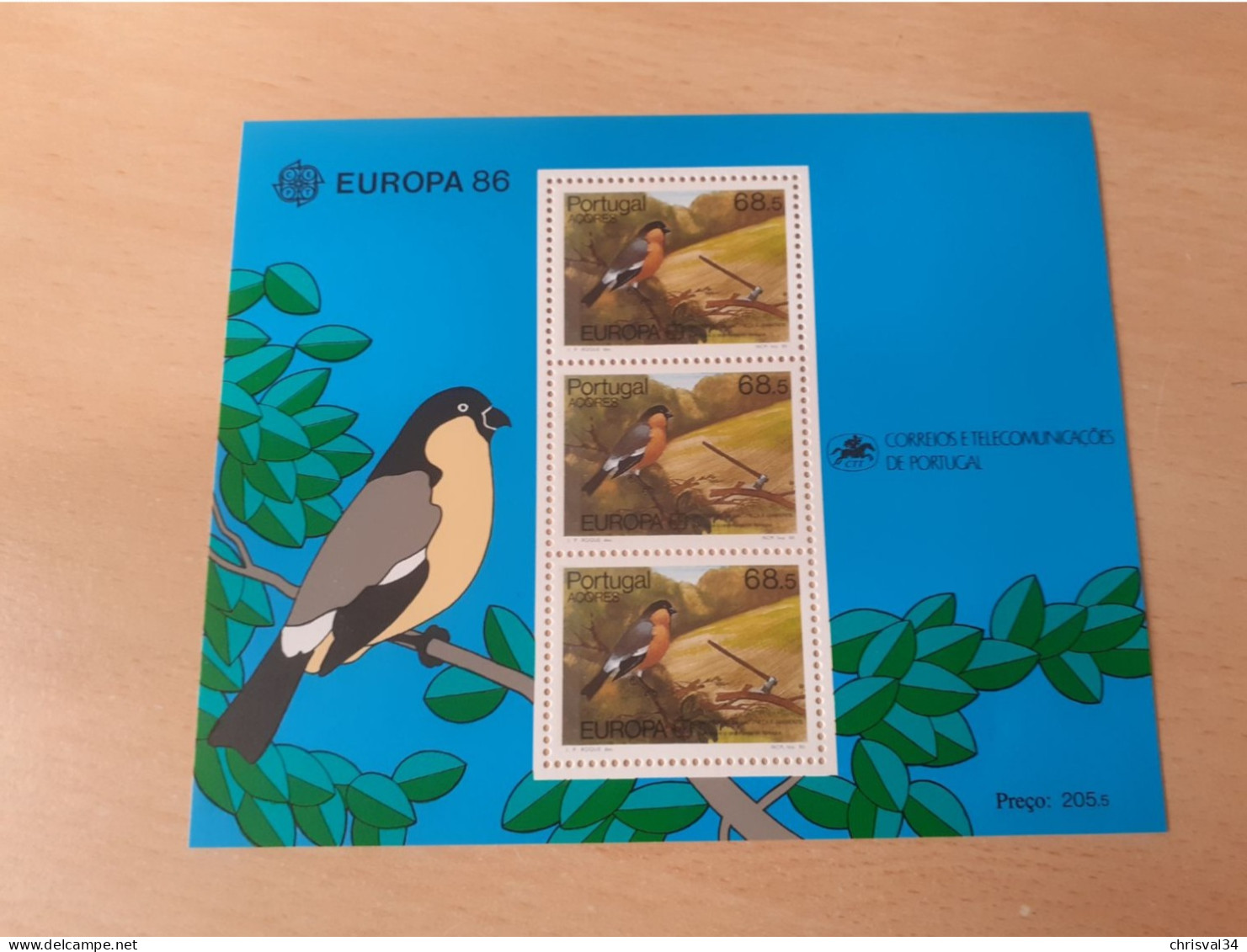 TIMBRES  ACORES  BLOC  FEUILLET  EUROPA   1986   N  7     NEUFS  LUXE** - 1986