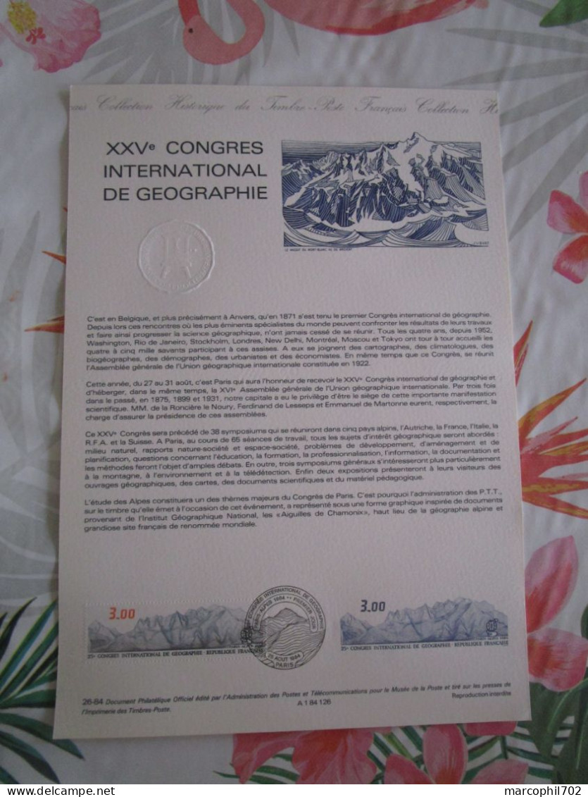 Document Officiel 15e Congres International De Geographie - Postdokumente