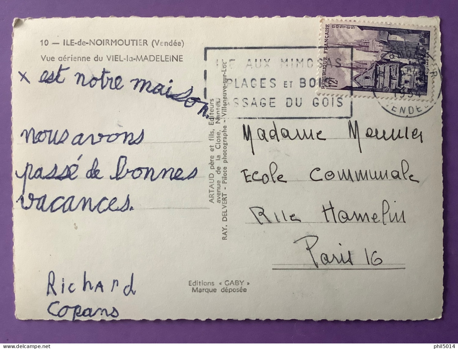 85   CPSM    ÎLE De NOIRMOUTIER   Vue Aérienne Du VIEL-la-MADELEINE   Joli Plan    Très Bon état - Ile De Noirmoutier