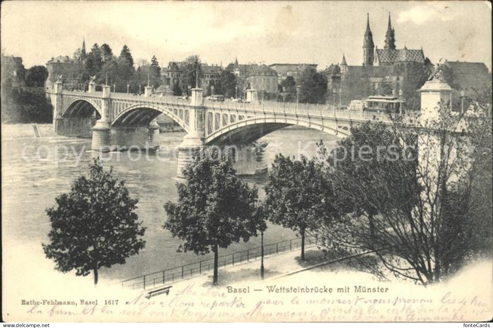 11820177 Basel BS Wettsteinbruecke Mit Muenster Rhein Basel BS - Sonstige & Ohne Zuordnung