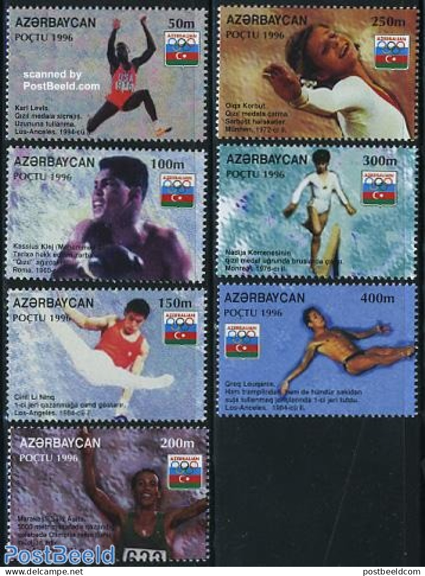 Azerbaijan 1996 Olympic Games Atlanta 7v, Mint NH, Sport - Gymnastics - Olympic Games - Gymnastics