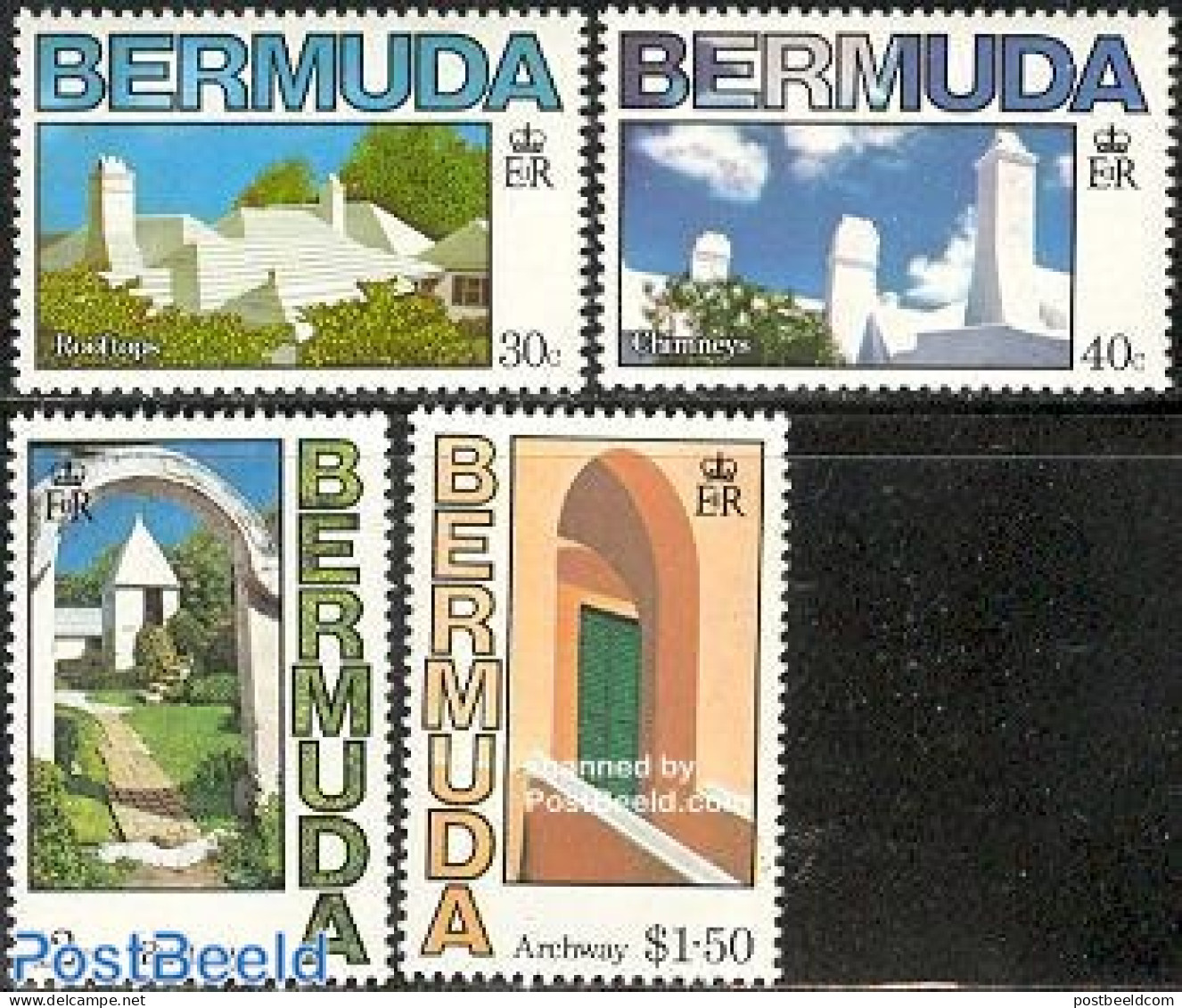 Bermuda 1985 Architecture 4v, Mint NH, Art - Architecture - Bermudes