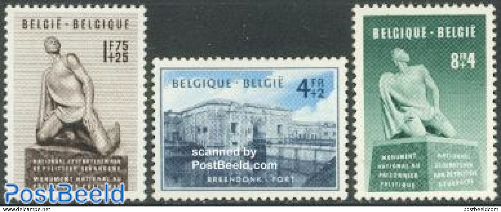 Belgium 1951 Breendonk 3v, Mint NH, Art - Sculpture - Ongebruikt