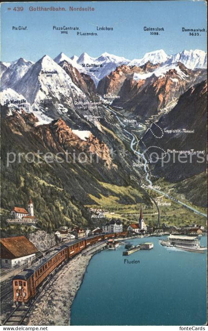 11818397 Gotthardbahn Panoramkarte Nordseite San Gottardo - Altri & Non Classificati