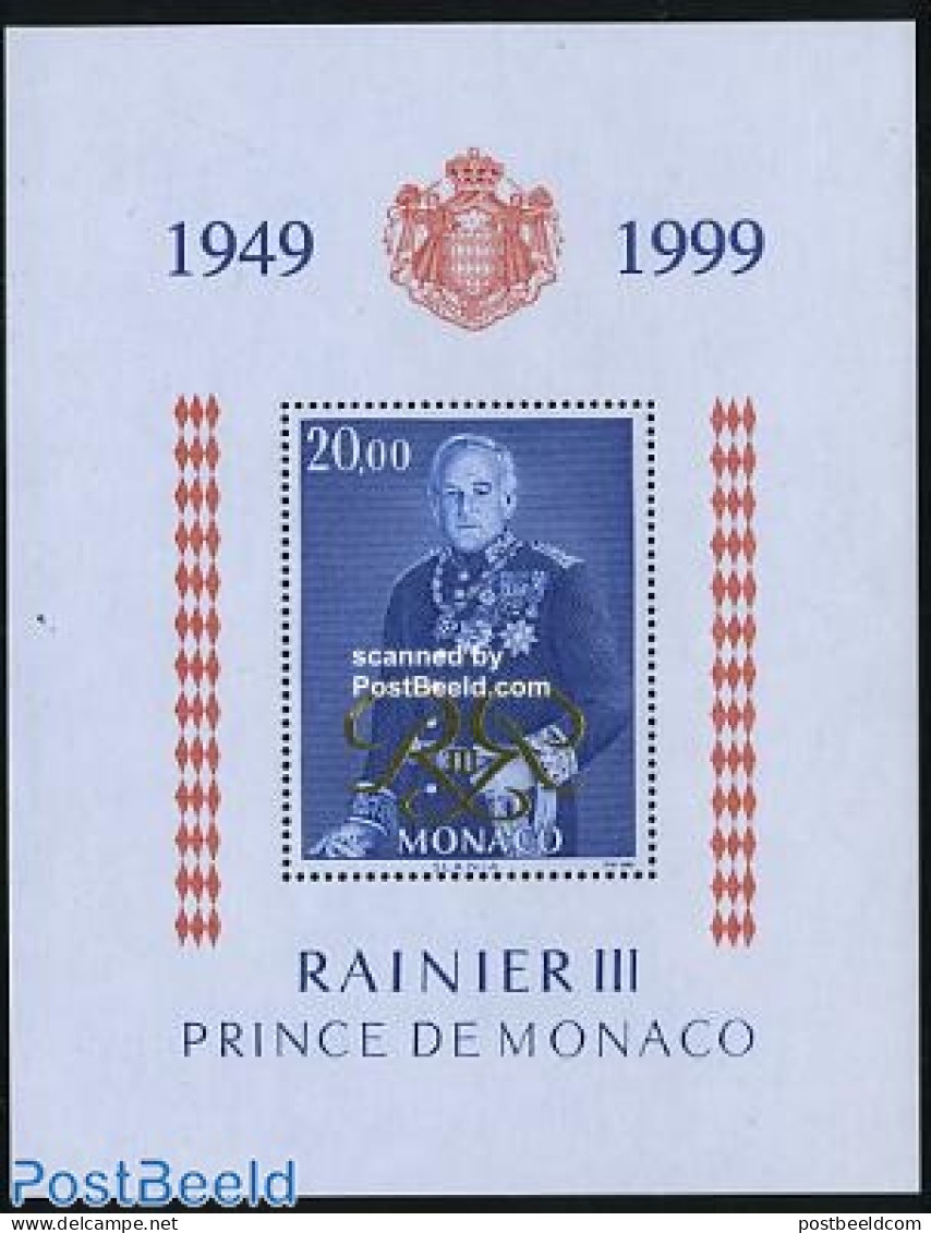 Monaco 1999 Golden Jubilee S/s, Mint NH, History - Kings & Queens (Royalty) - Neufs