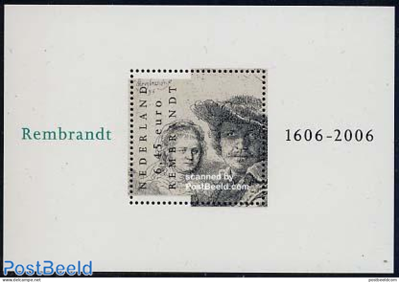 Netherlands 2006 Rembrandt S/s (thick Paper), Mint NH, Art - Paintings - Rembrandt - Ungebraucht