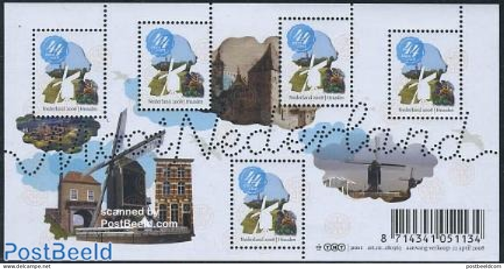 Netherlands 2008 Beautiful Holland, Heusden S/s, Mint NH, Nature - Various - Horses - Mills (Wind & Water) - Unused Stamps