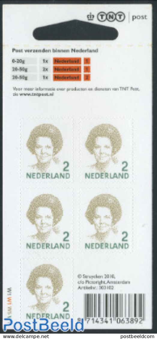 Netherlands 2010 Definitive, Beatrix 2, M/s S-a  (with TNT Logo), Mint NH - Unused Stamps