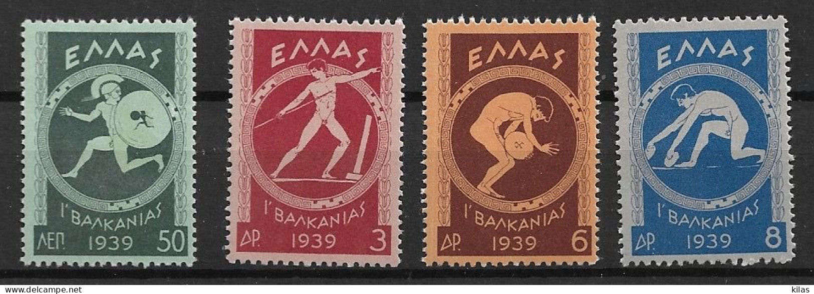 GREECE 1939 First Balkanias Games MH - Ongebruikt