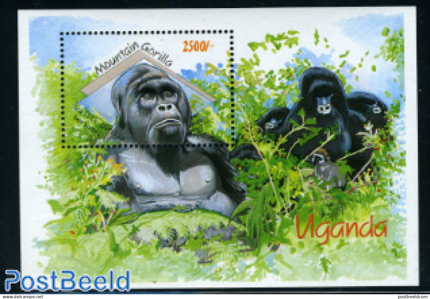 Uganda 1992 Mountain Gorilla S/s, Mint NH, Nature - Animals (others & Mixed) - Monkeys - Andere & Zonder Classificatie