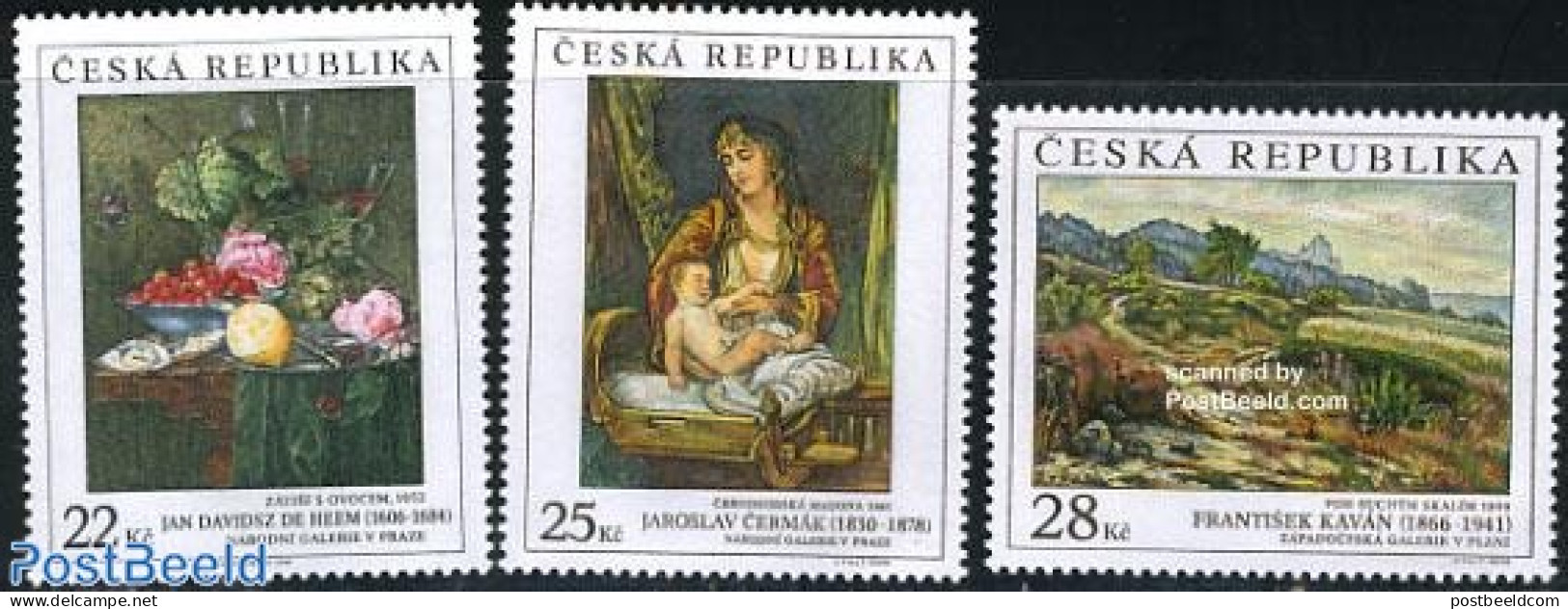 Czech Republic 2006 Paintings 3v, Mint NH, Nature - Fruit - Art - Paintings - Other & Unclassified