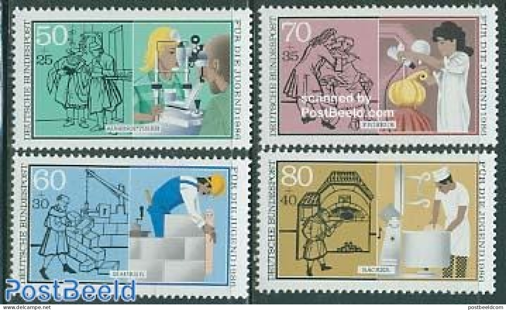 Germany, Federal Republic 1986 Youth, Professions 4v, Mint NH, Health - Bread & Baking - Food & Drink - Health - Unused Stamps