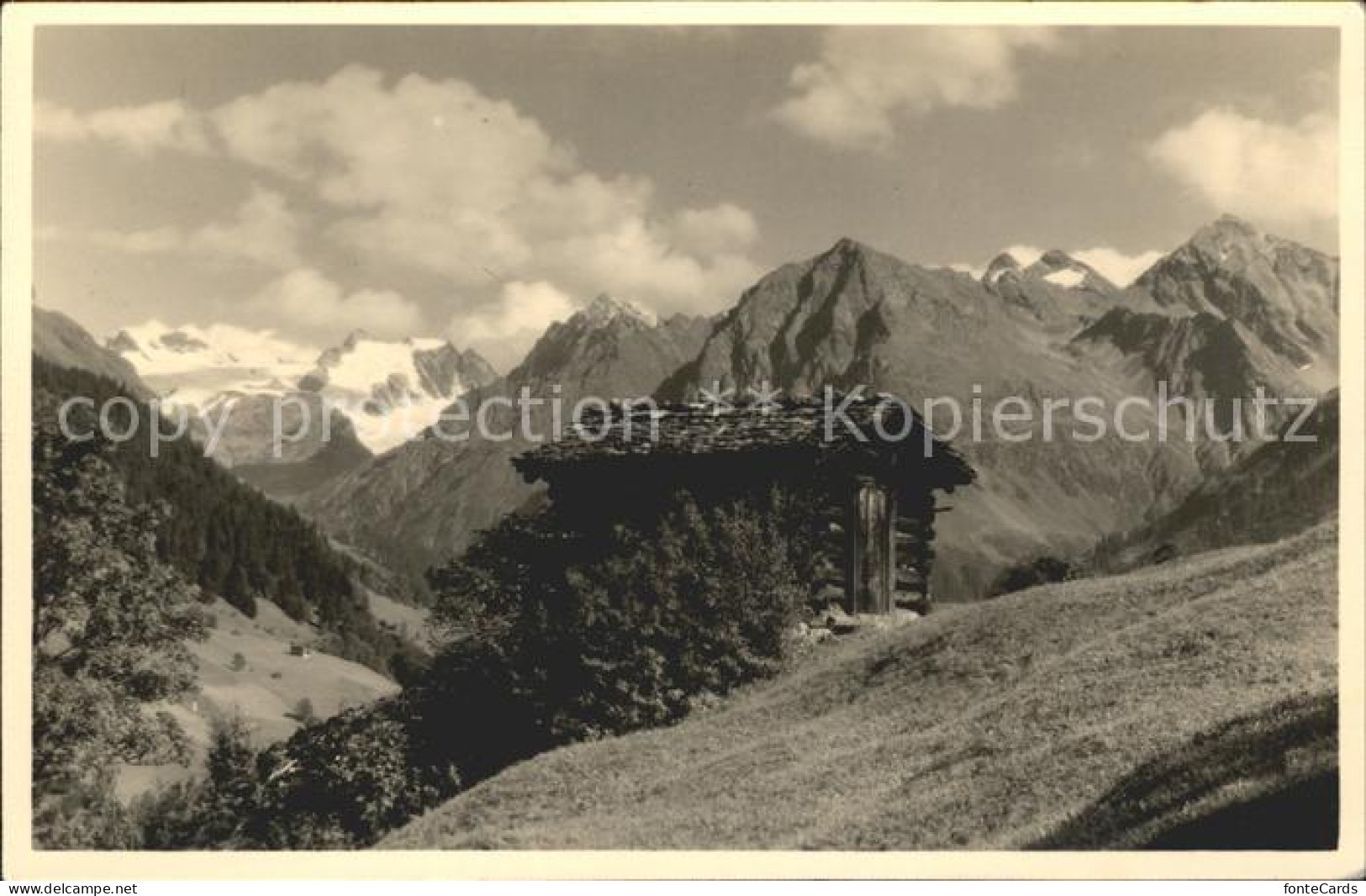 11781447 Klosters GR Blick Auf Die Silvrettagruppe Berghuette Klosters - Other & Unclassified