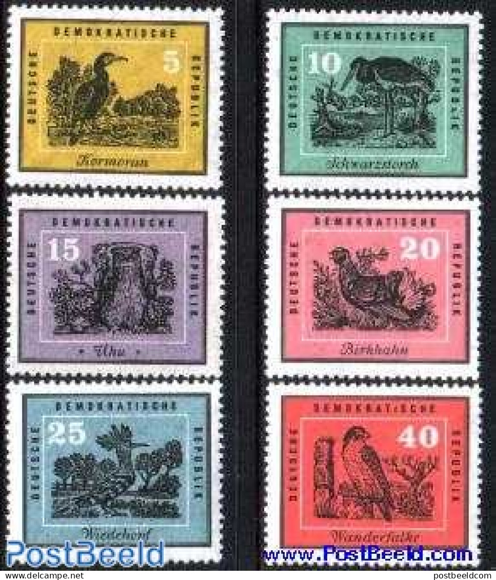 Germany, DDR 1959 Birds 6v, Mint NH, Nature - Birds - Birds Of Prey - Owls - Unused Stamps