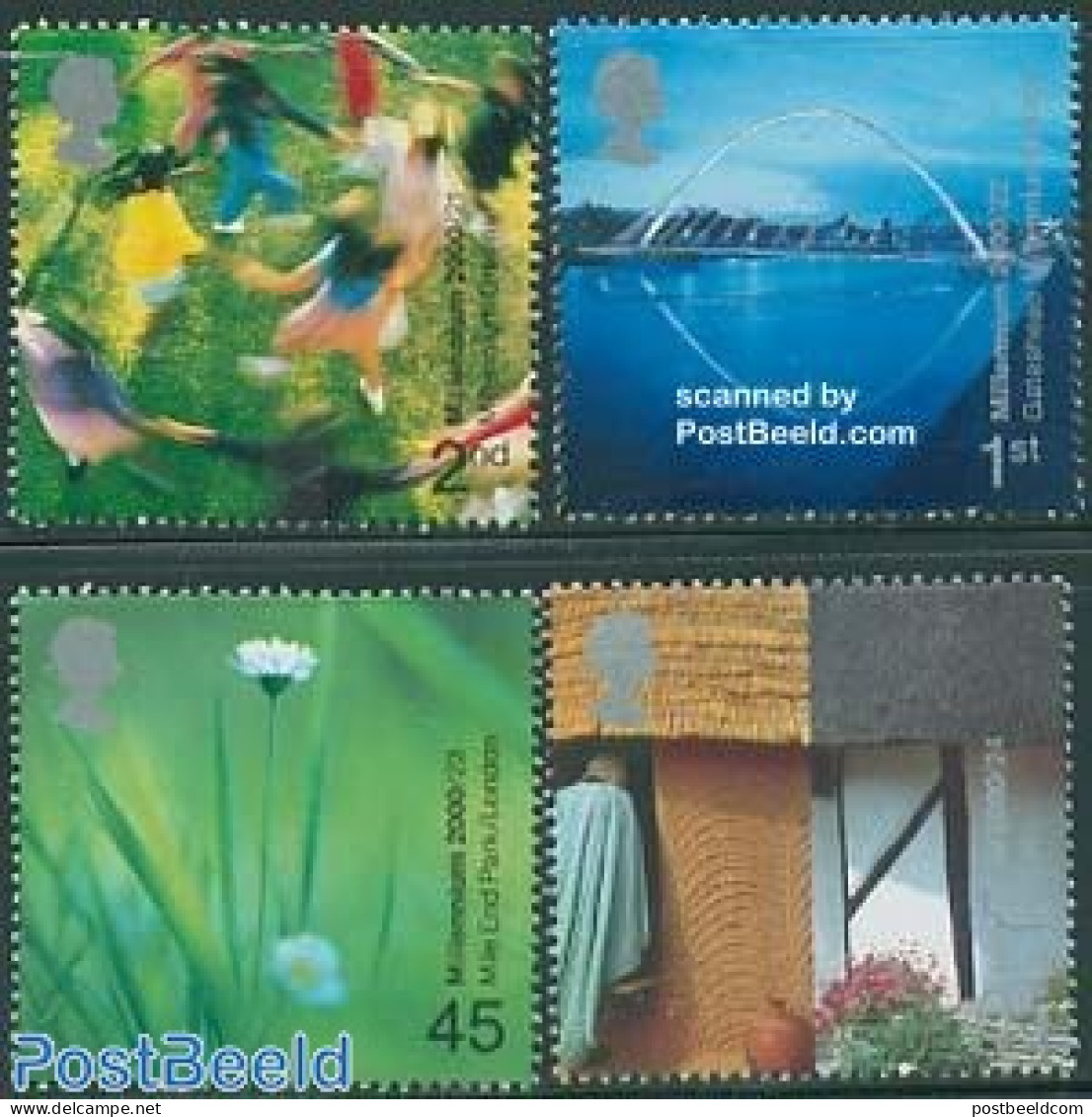 Great Britain 2000 Millennium, Environment 4v, Mint NH, Nature - Environment - Flowers & Plants - Art - Bridges And Tu.. - Other & Unclassified