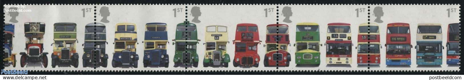 Great Britain 2001 Double Deckers 5v [::::], Mint NH, Transport - Automobiles - Nuevos