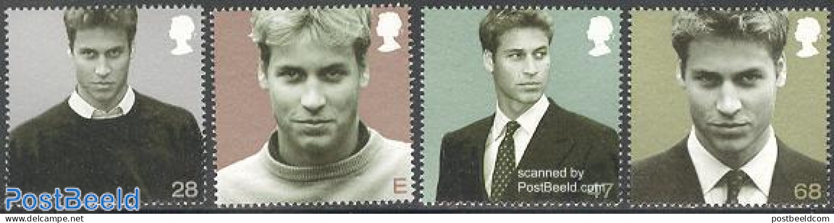 Great Britain 2003 Prince William 4v, Mint NH, History - Kings & Queens (Royalty) - Ongebruikt