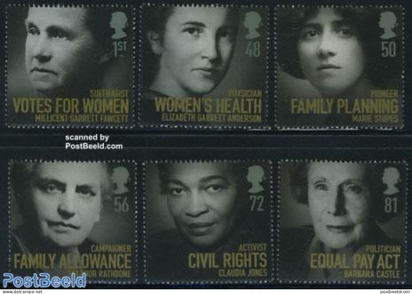 Great Britain 2008 Famous Women 6v, Mint NH, Health - History - Various - Health - Women - Justice - Ongebruikt