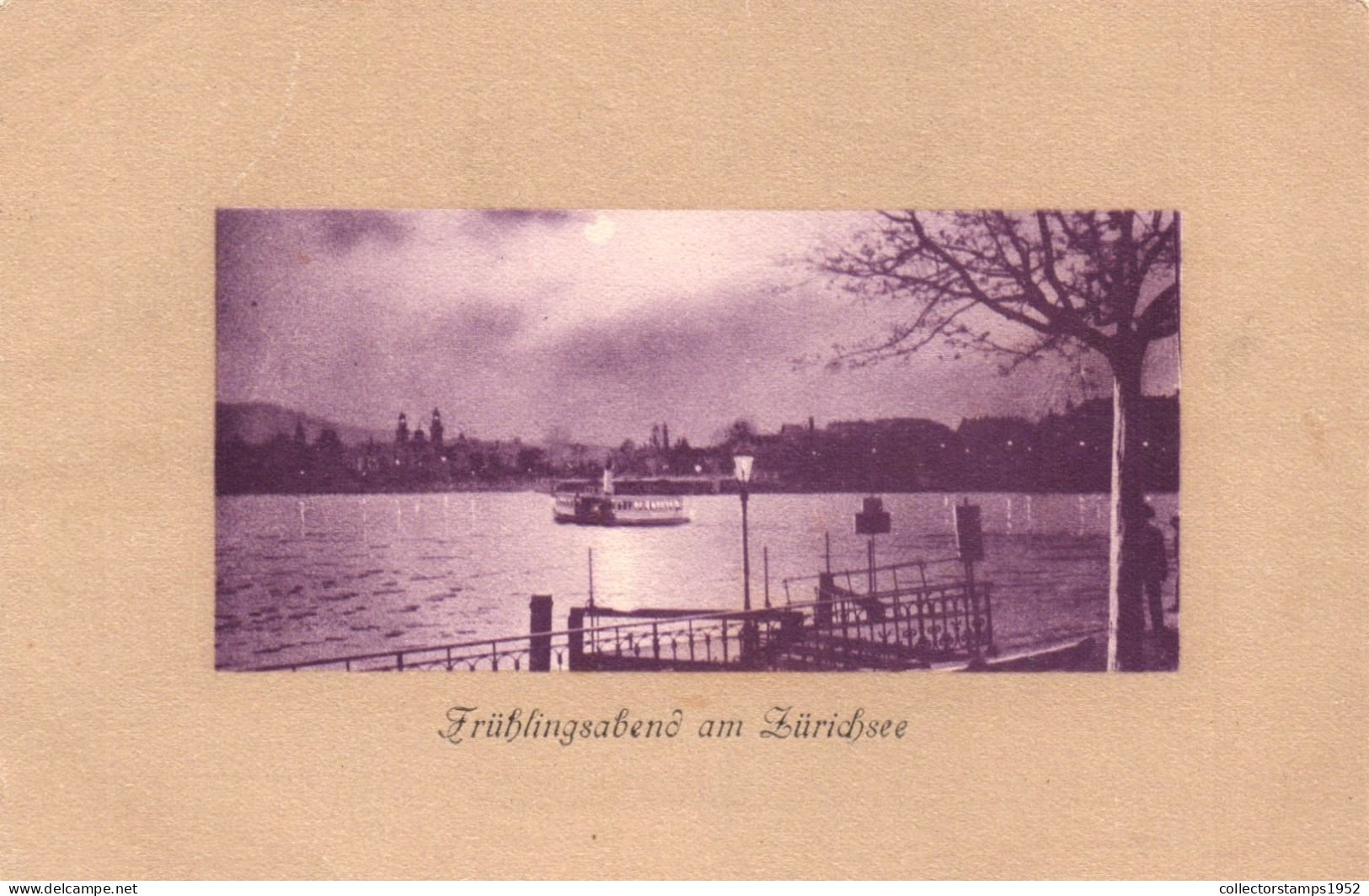 ZURICH, ZURICHSEE, LAKE, ARCHITECTURE, SHIP, MOON, SWITZERLAND, POSTCARD - Sonstige & Ohne Zuordnung