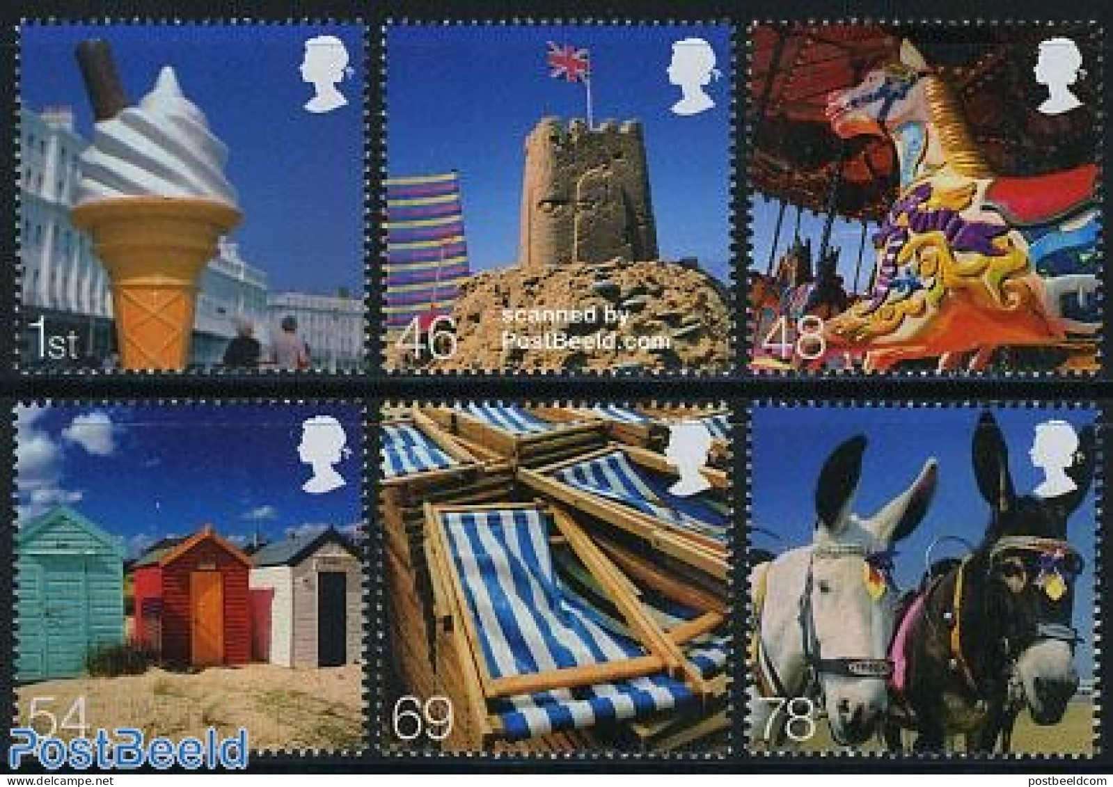 Great Britain 2007 Beach Life 6v, Mint NH, Nature - Various - Animals (others & Mixed) - Horses - Fairs - Tourism - Ongebruikt