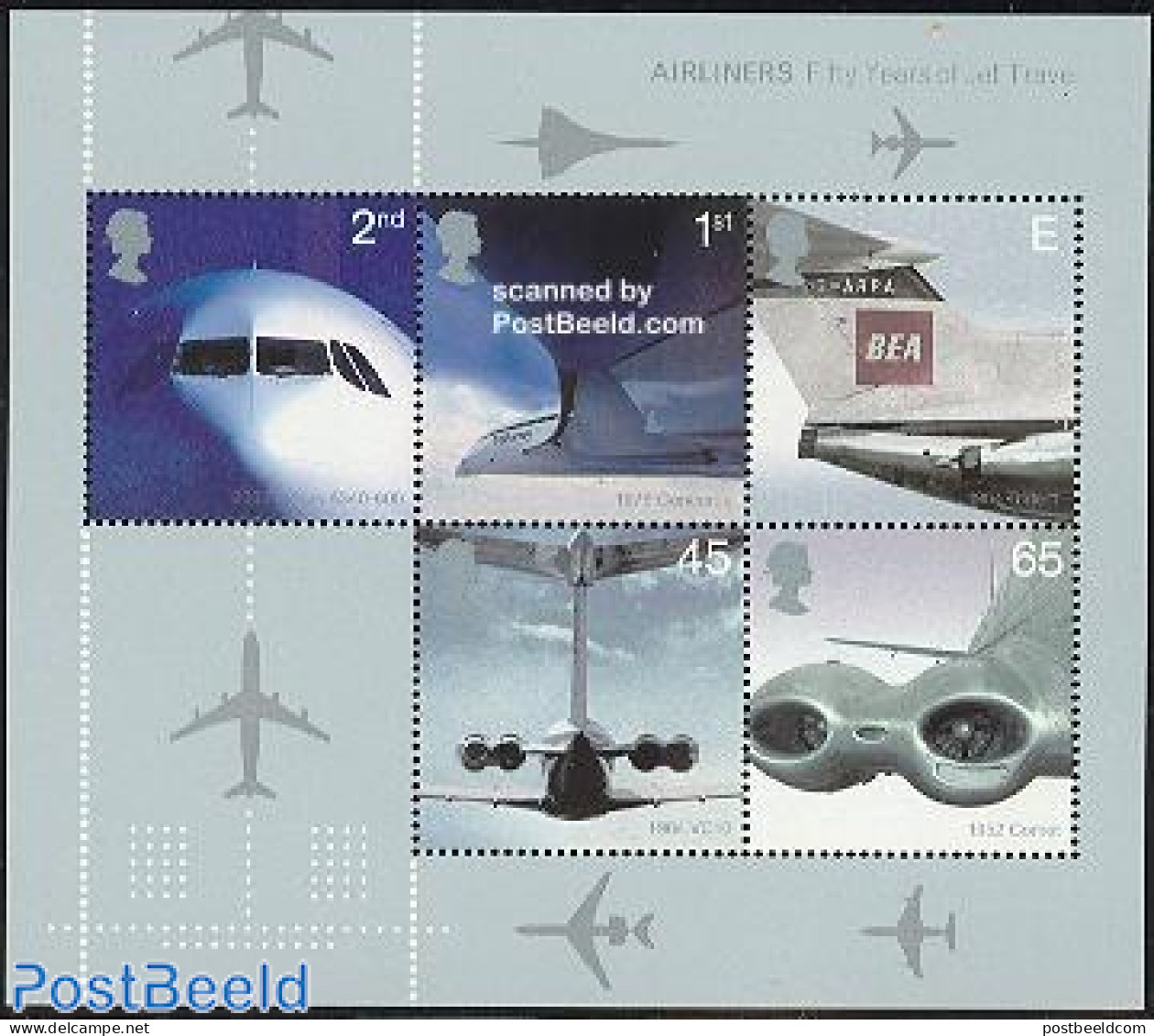 Great Britain 2002 Airliners S/s, Mint NH, Transport - Aircraft & Aviation - Ongebruikt