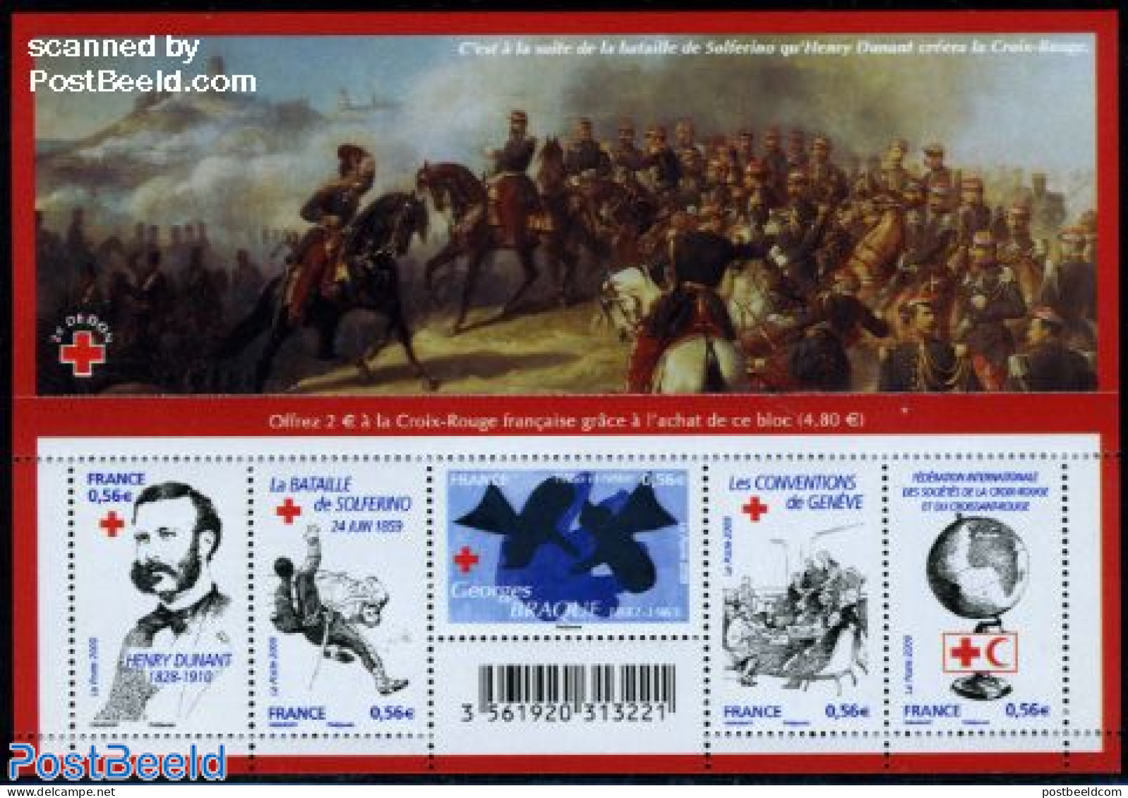 France 2009 Red Cross, Battle Of Solferino S/s, Mint NH, Health - History - Nature - Various - Red Cross - Militarism .. - Ongebruikt