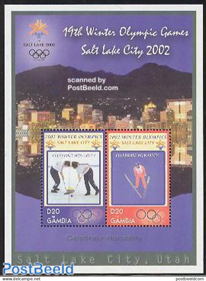 Gambia 2002 Salt Lake City S/s, Mint NH, Sport - Olympic Winter Games - Skiing - Skiing