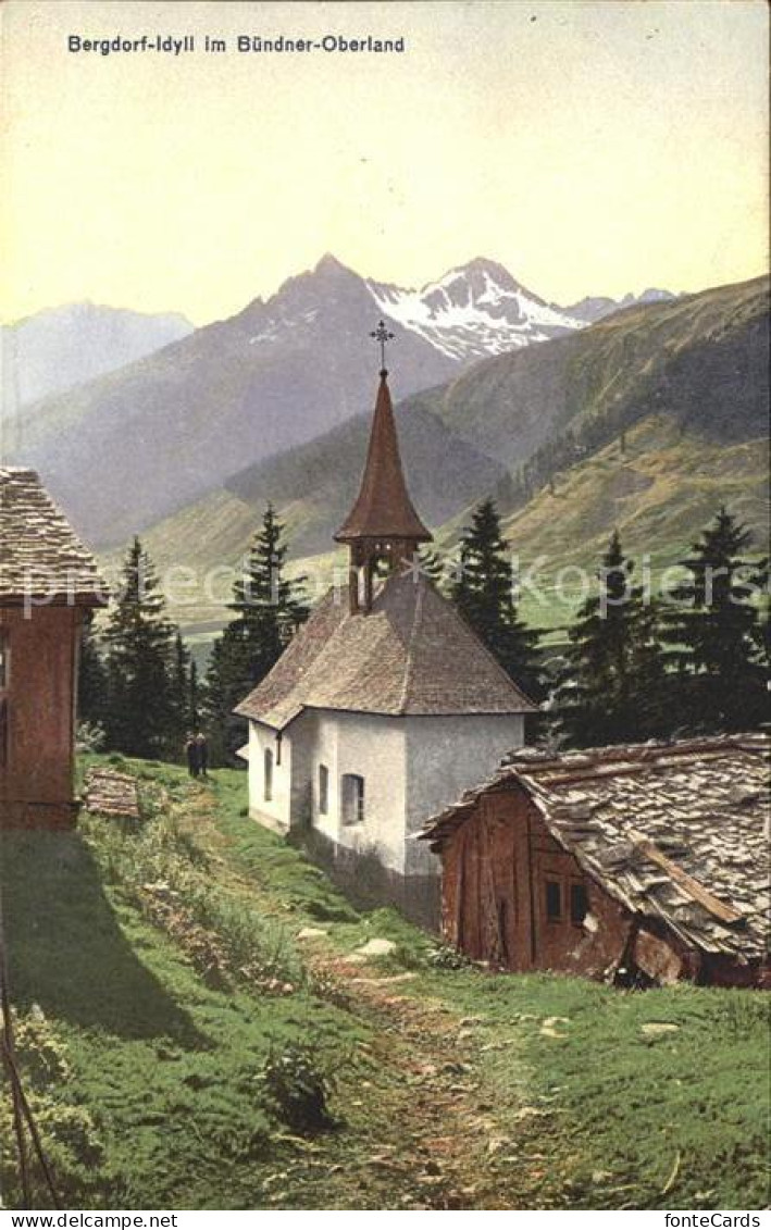 11781367 Buendner Oberland Bergdorf Kirchlein Buendner Vorab - Altri & Non Classificati