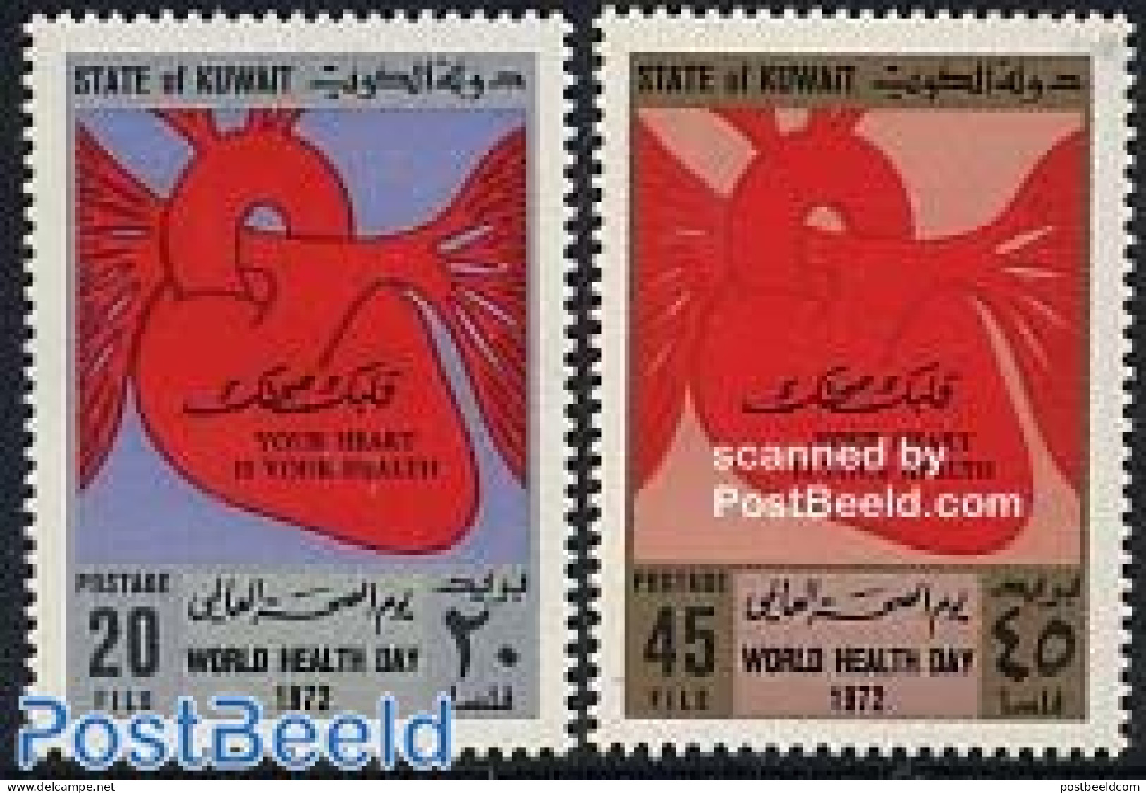 Kuwait 1972 World Health Day 2v, Mint NH, Health - Health - Koeweit