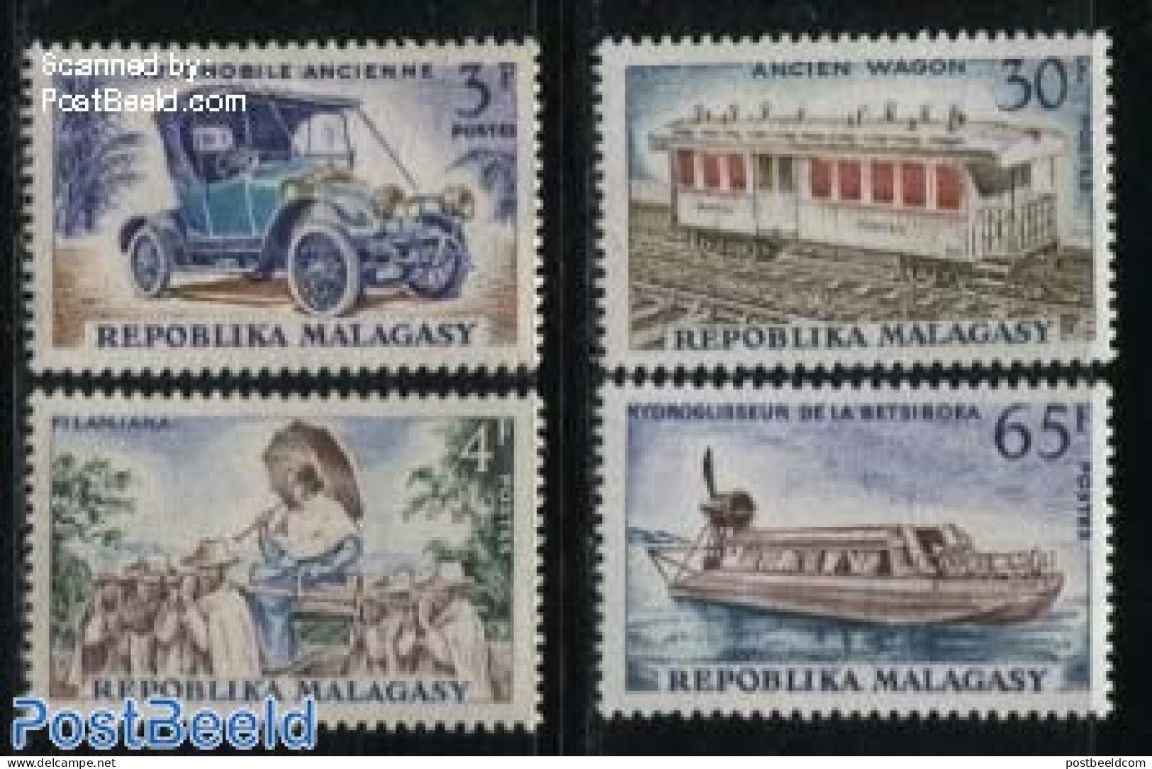 Madagascar 1966 Transport 4v, Mint NH, Transport - Automobiles - Railways - Ships And Boats - Cars