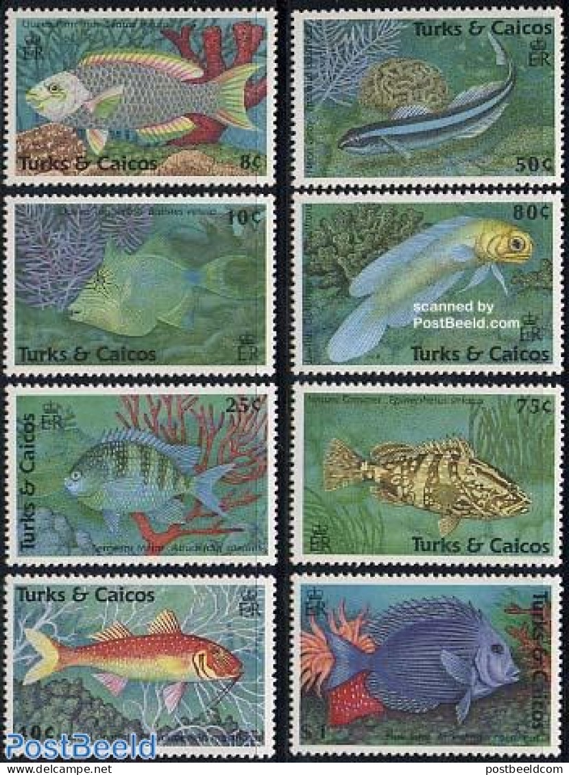 Turks And Caicos Islands 1990 Fish 8v, Mint NH, Nature - Fish - Fishes