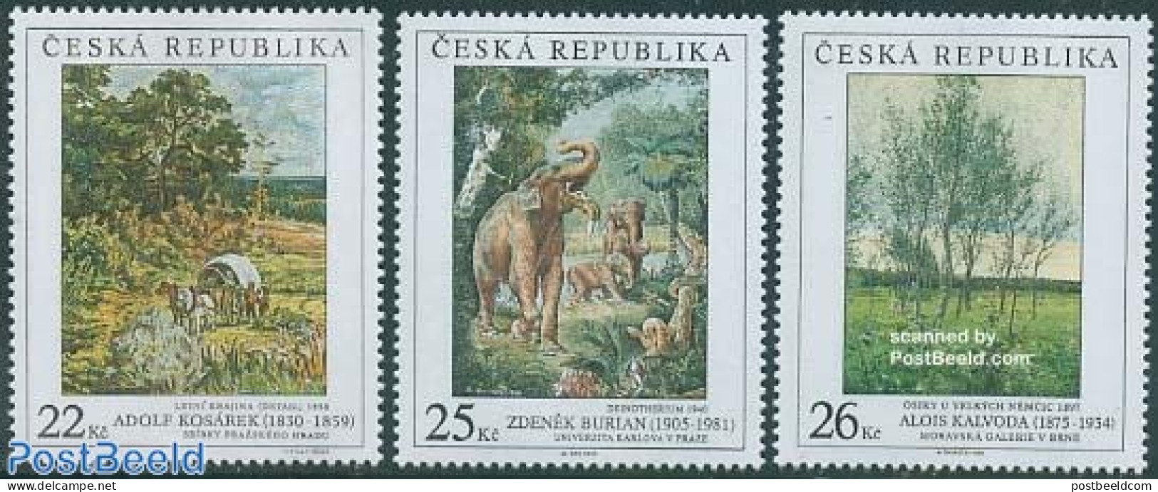 Czech Republic 2005 Paintings 3v, Mint NH, Nature - Elephants - Horses - Snakes - Trees & Forests - Art - Paintings - Autres & Non Classés