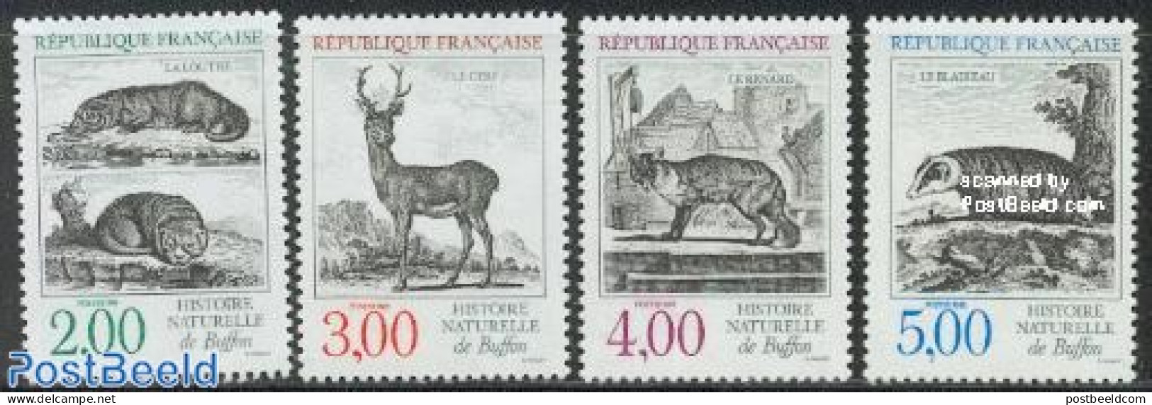 France 1988 Animals 4v, Mint NH, Nature - Animals (others & Mixed) - Deer - Neufs