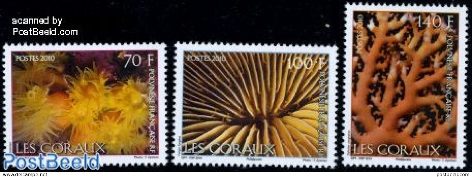 French Polynesia 2010 Coral Reef 3v, Mint NH, Nature - Shells & Crustaceans - Neufs