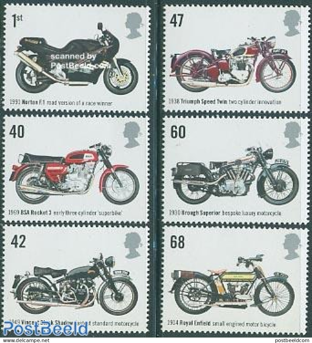 Great Britain 2005 Motor Cycles 6v, Mint NH, Transport - Motorcycles - Unused Stamps