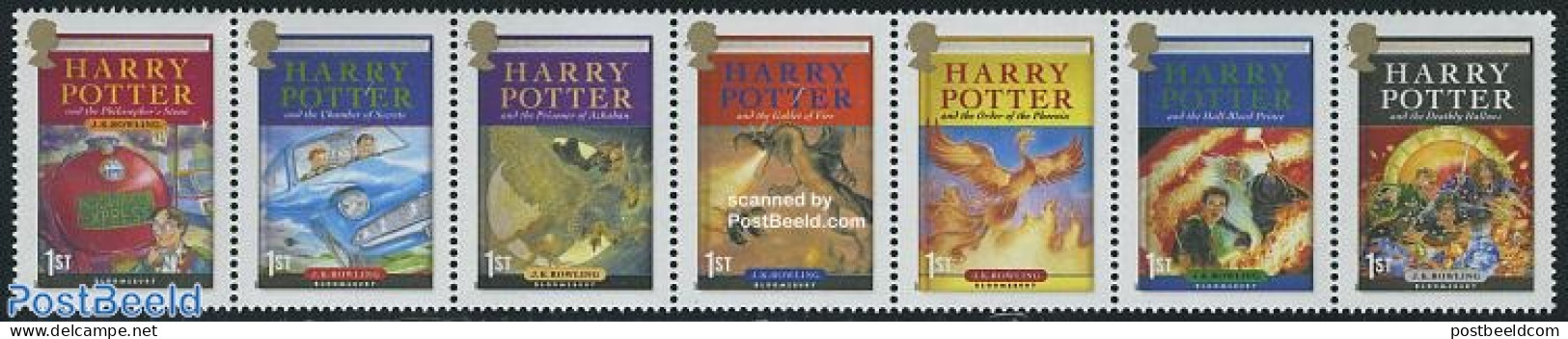 Great Britain 2007 Harry Potter 7v [::::::], Mint NH, Transport - Automobiles - Railways - Art - Books - Children's Bo.. - Unused Stamps