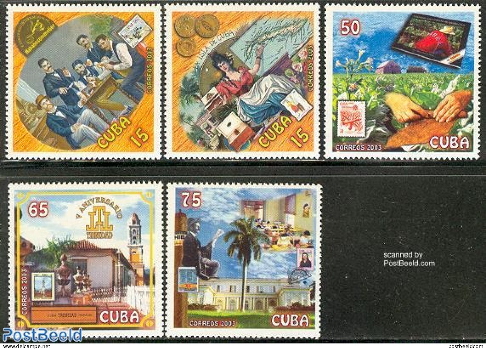 Cuba 2003 Cigar Industry 5v, Mint NH, Various - Stamps On Stamps - Agriculture - Maps - Money On Stamps - Neufs