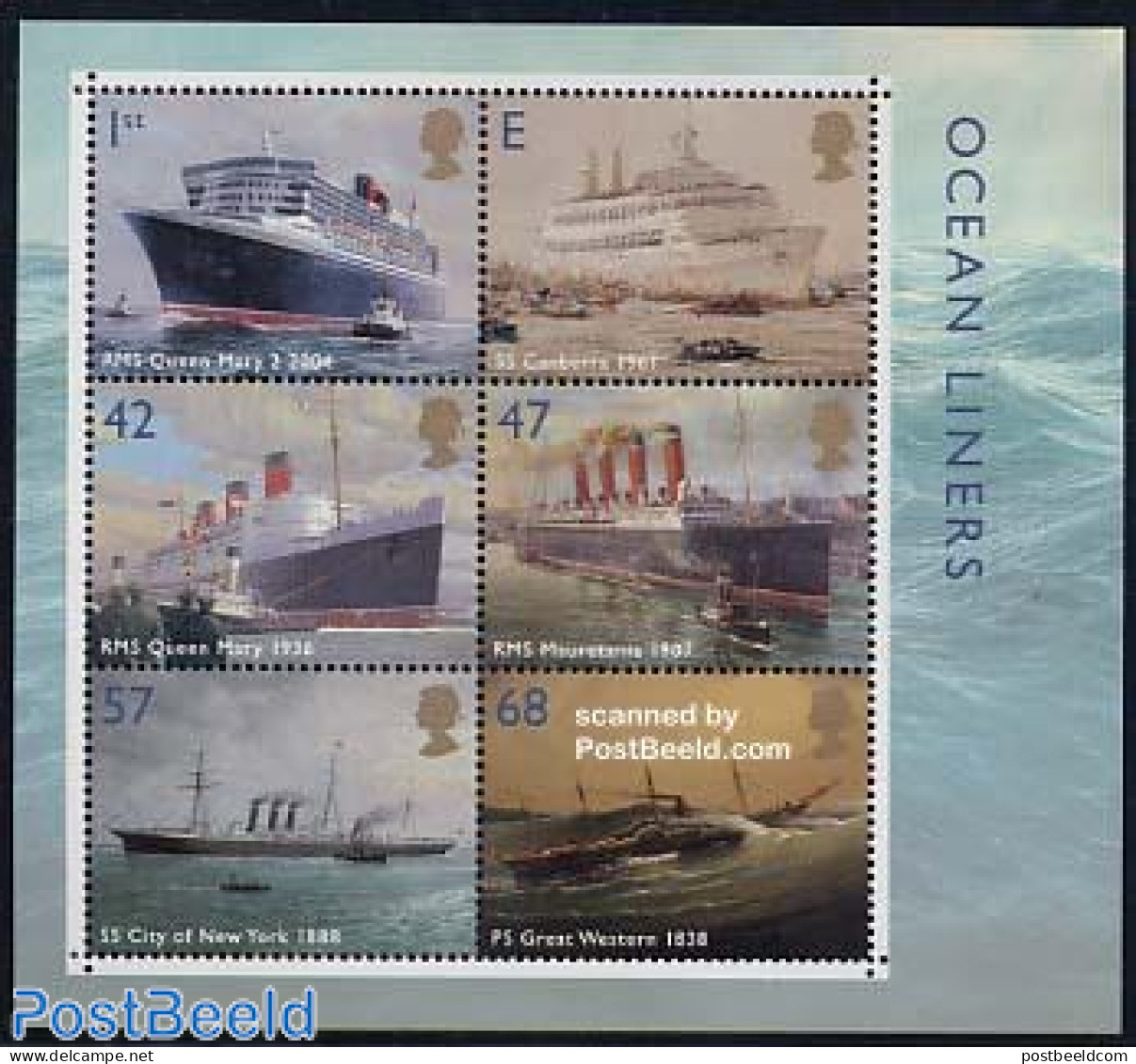 Great Britain 2004 Ocean Liners 6v M/s, Mint NH, Transport - Ships And Boats - Ungebraucht