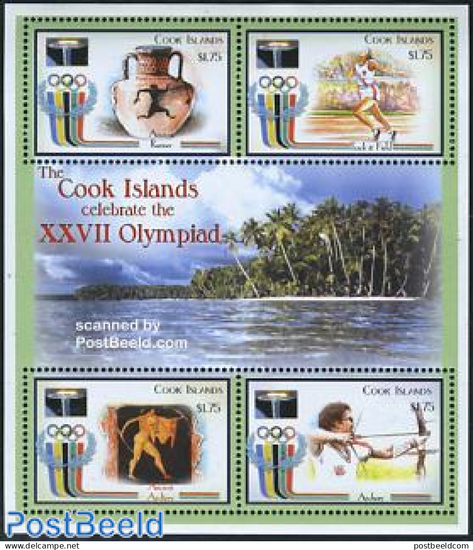 Cook Islands 2000 Olympic Games Sydney 4v M/s, Mint NH, Sport - Athletics - Olympic Games - Shooting Sports - Atletiek