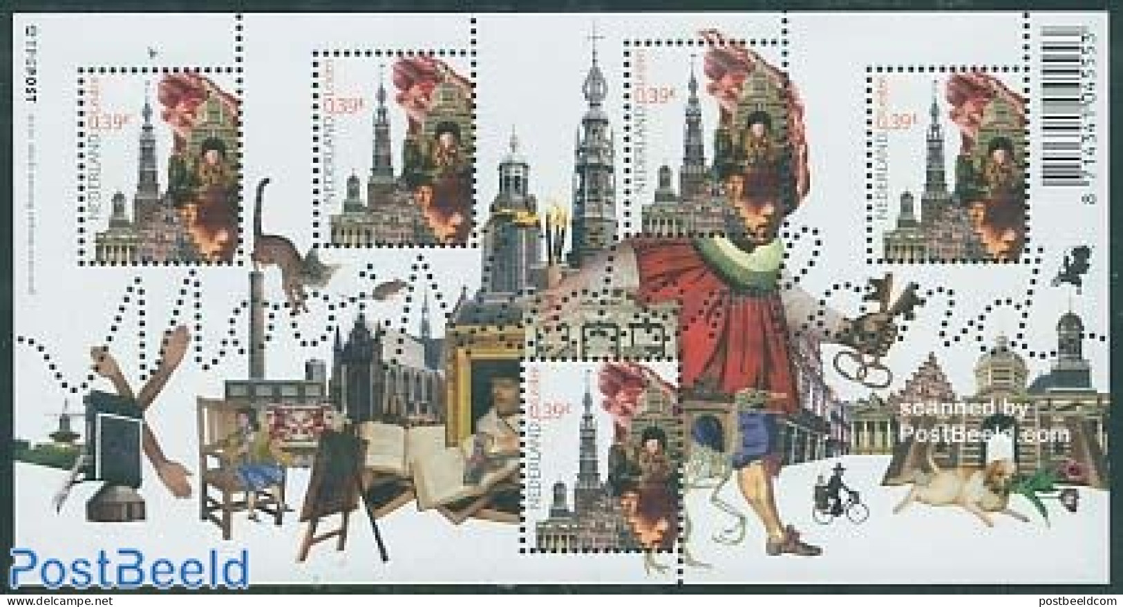 Netherlands 2006 Beautiful Holland, Leiden S/s, Mint NH, Nature - Religion - Sport - Various - Cats - Dogs - Churches,.. - Nuovi