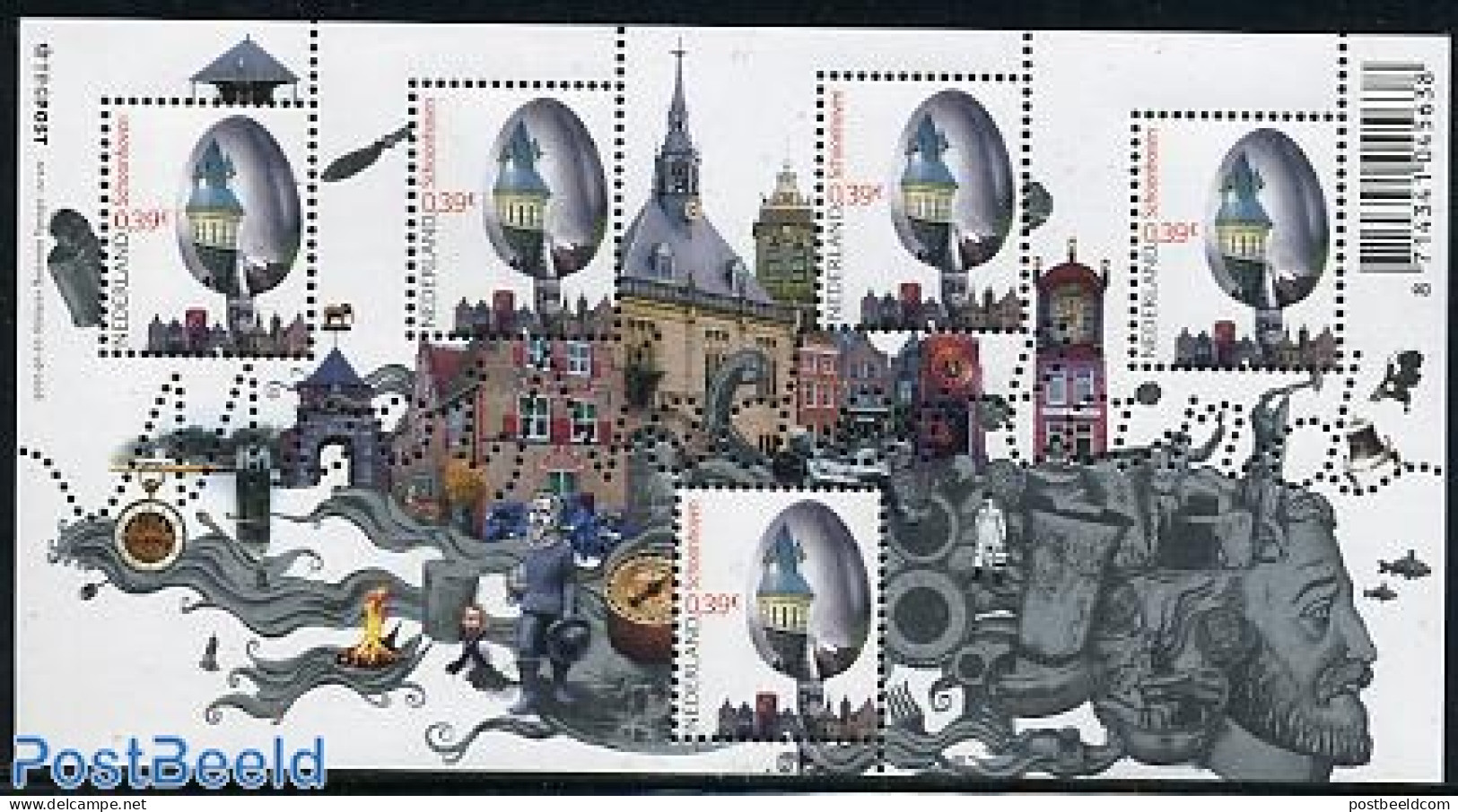 Netherlands 2006 Beautiful Holland, Schoonhoven S/s, Mint NH, Nature - Cats - Fish - Art - Art & Antique Objects - Clo.. - Unused Stamps