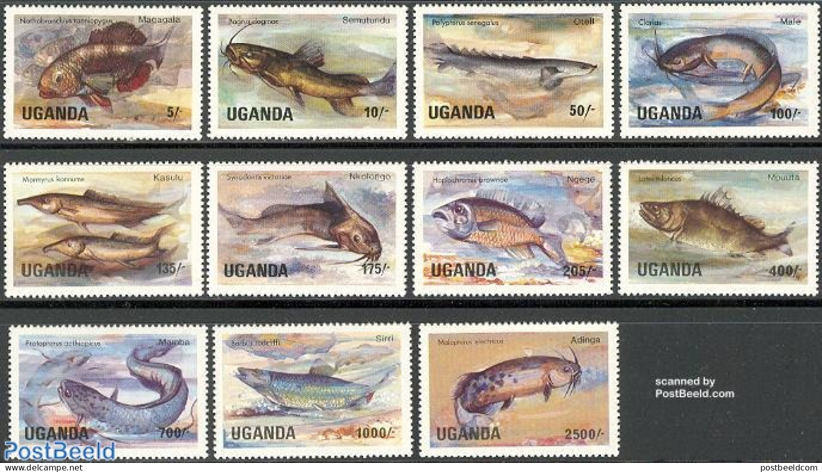 Uganda 1985 Definitives, Fish 11v, Mint NH, Nature - Fish - Fische