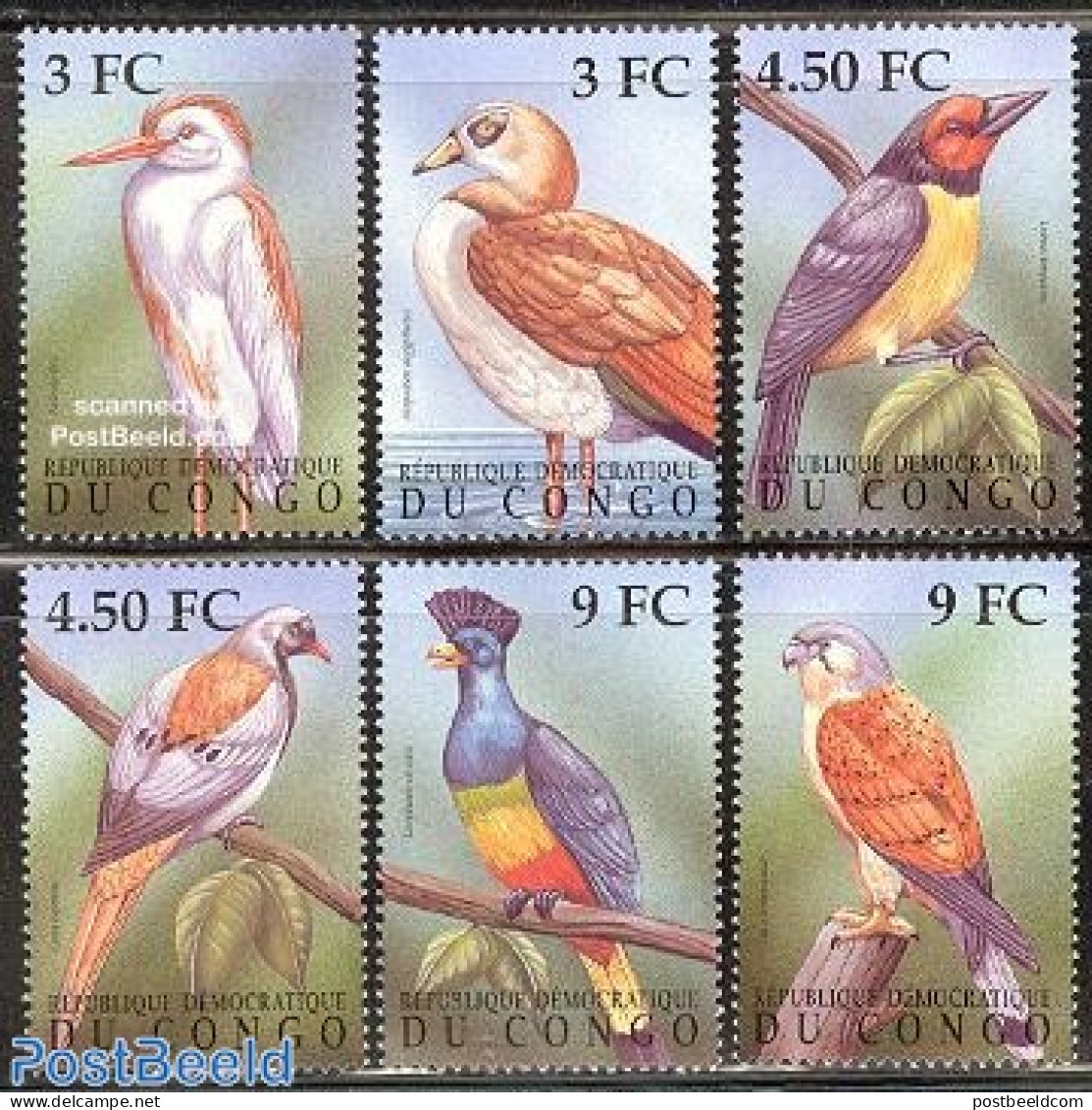 Congo Dem. Republic, (zaire) 2000 Birds 6v, Mint NH, Nature - Birds - Birds Of Prey - Ducks - Sonstige & Ohne Zuordnung