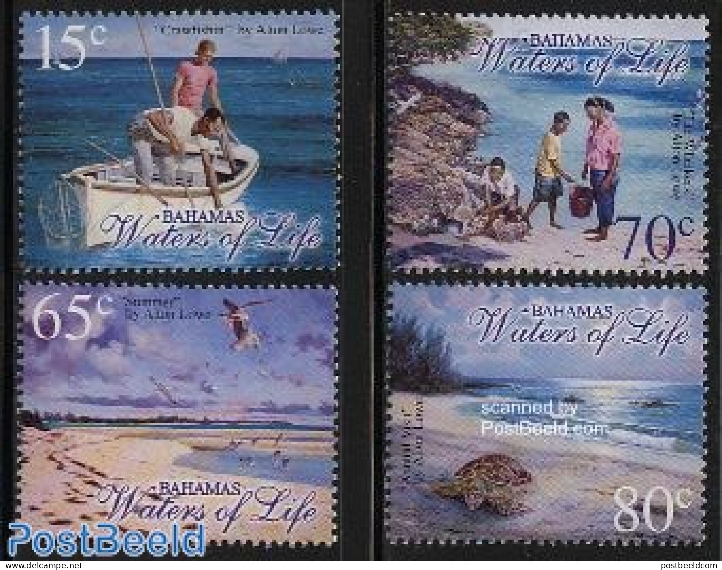Bahamas 2003 Waters Of Life 4v, Mint NH, Nature - Transport - Animals (others & Mixed) - Birds - Fishing - Reptiles - .. - Poissons