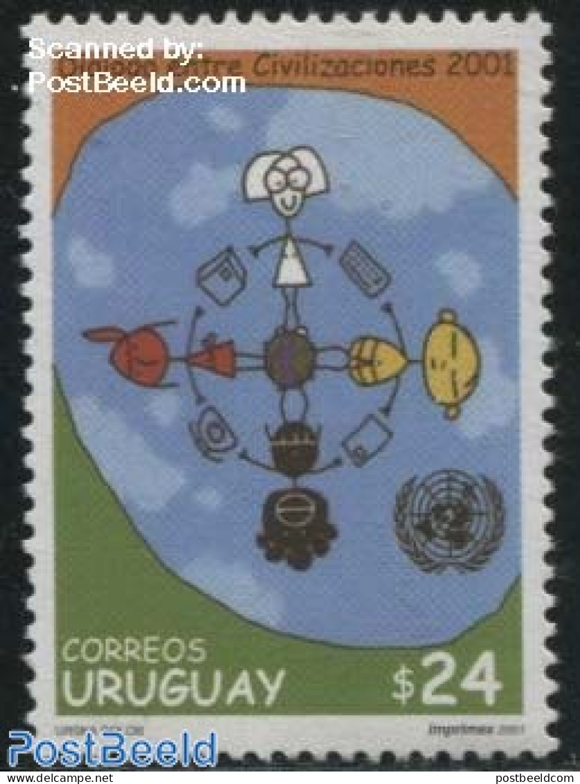 Uruguay 2001 Dialogue Among Civilisations 1v, Mint NH, History - Various - United Nations - Joint Issues - Gemeinschaftsausgaben