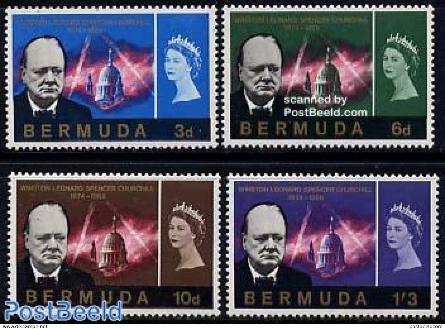 Bermuda 1966 Sir Winston Churchill 4v, Mint NH, History - Transport - Churchill - Fire Fighters & Prevention - Sir Winston Churchill