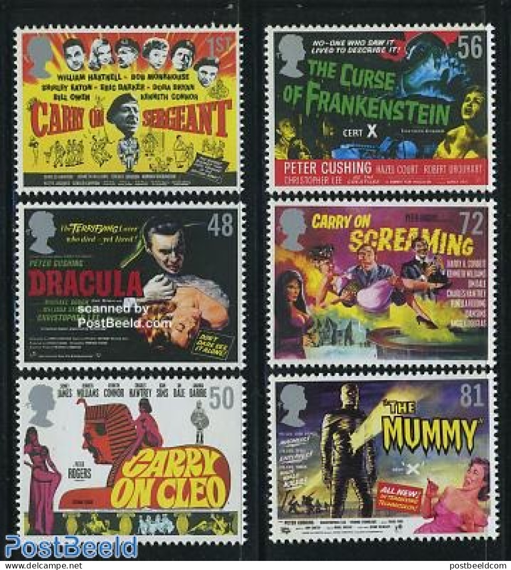 Great Britain 2008 Classic On Hammer Films 6v, Mint NH, Performance Art - Film - Unused Stamps