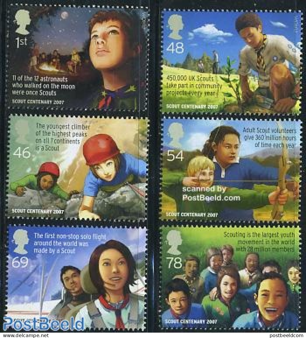 Great Britain 2007 Scouting Centenary 6v, Mint NH, Sport - Scouting - Unused Stamps