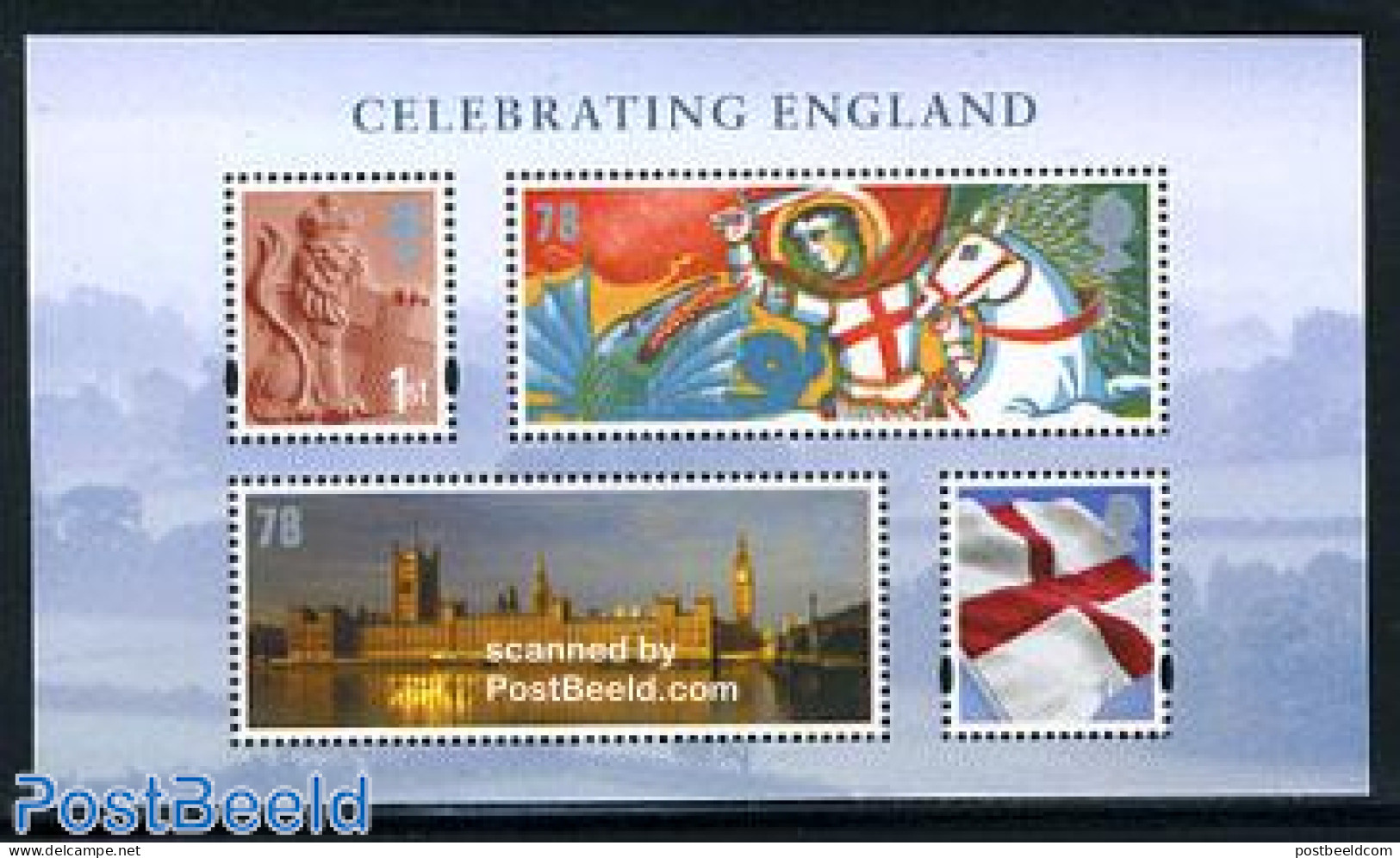 Great Britain 2007 Celebrating England S/s, Mint NH, History - Nature - Flags - Knights - Horses - Ongebruikt